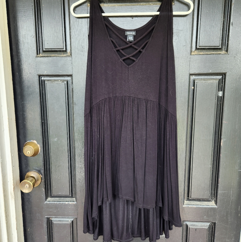 Criss cross tunic tank